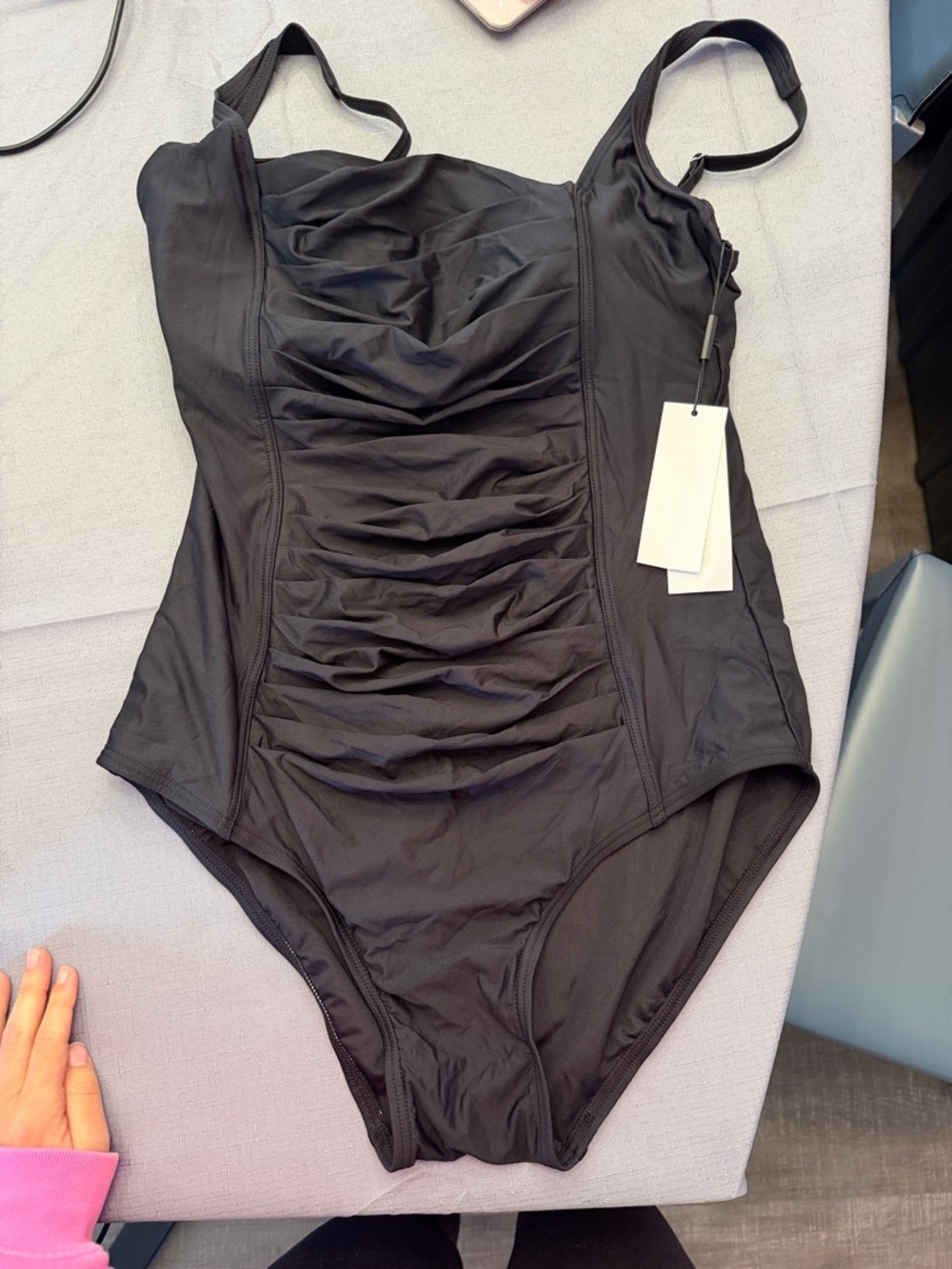 Calvin Klein Black One-Piece Ruched Swimwear